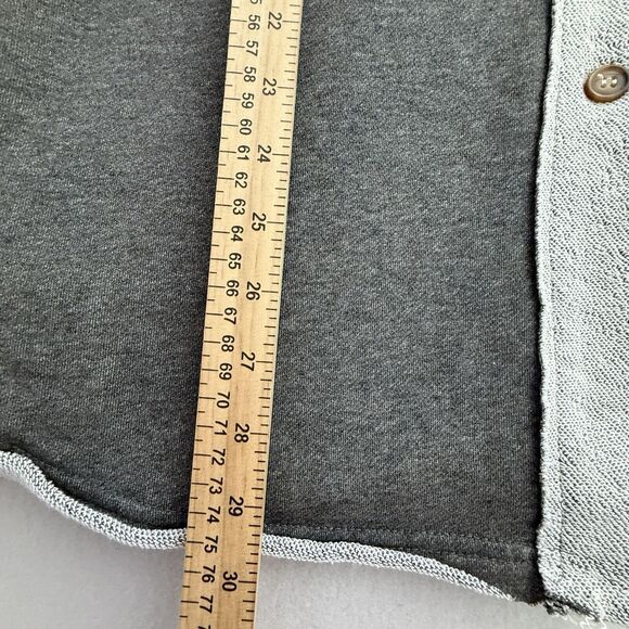 POL French Terry Shacket Women Large Gray Oversized Button‎ Front Jacket - Picture 7 of 8